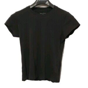 Madison Studio Pima Cotton Baby Tee Black Closet Basic Capsule Minimalist Med